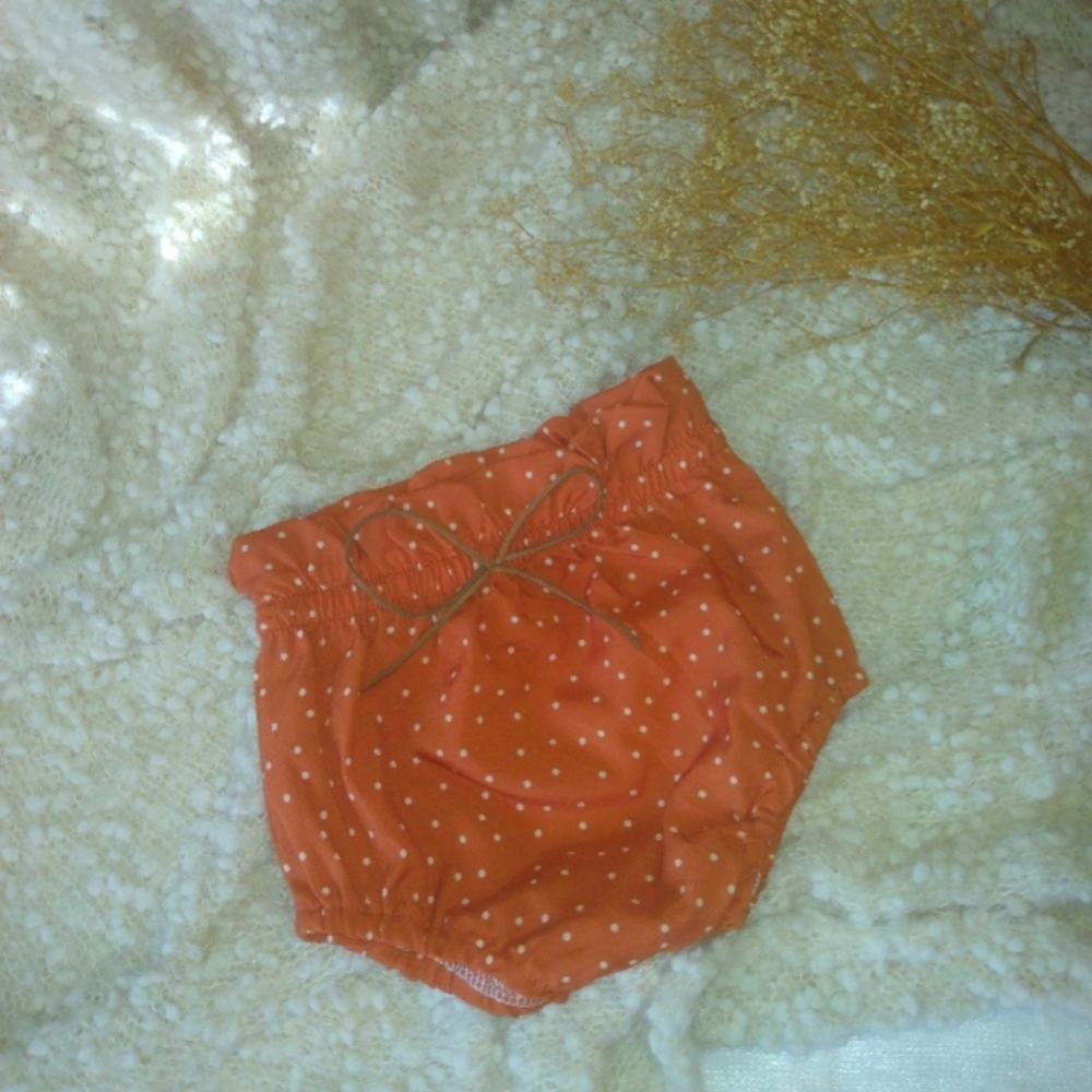 Orange Polka Dot Baby Bloomers
